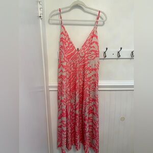 RESA Coral Pink and Cream Printed Slip Dress